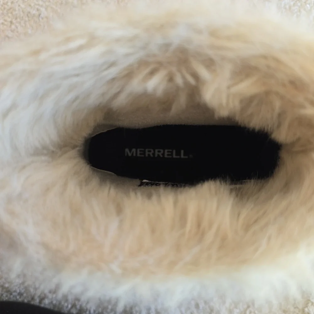 Merrell Women's Ankle Boots Polar Haven Peacoat Waterproof Sz 6.5 Faux Fur Lined